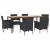 Set mobilier de grădină cu perne, 7 piese, negru, poliratan GartenMobel Dekor