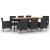 Set mobilier de grădină cu perne, 9 piese, negru, poliratan GartenMobel Dekor