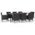 Set mobilier de grădină cu perne, 9 piese, negru, poliratan GartenMobel Dekor