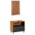 Set de mobilier pentru baie cu raft 2 pcs Maro Lemn compozit GartenMobel Dekor