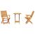 Set Bistro Pliabil 3 pcs Maro Lemn Solid de Acacia GartenMobel Dekor