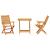 Set Bistro Pliabil 3 pcs Maro Lemn Solid de Acacia GartenMobel Dekor