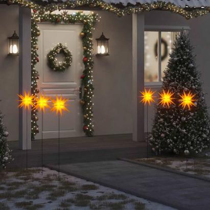 Lumini de Crăciun cu vârfuri LED 3 buc. galben 35 cm pliabil GartenMobel Dekor