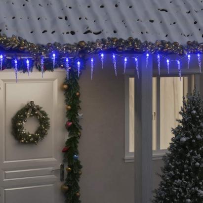 Luminițe de Crăciun țurțuri 200 LED-uri albastru 20 m PVC acril GartenMobel Dekor