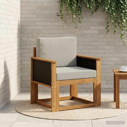 Canapea Medie pentru Exterior Lemn Solid de Acacia natural GartenMobel Dekor