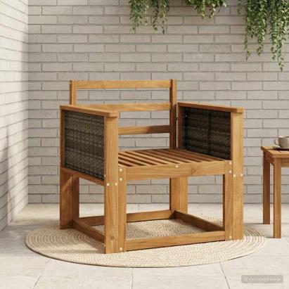 Canapea Medie pentru Exterior Lemn Solid de Acacia natural GartenMobel Dekor