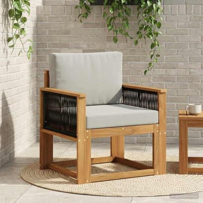 Canapea Medie pentru Exterior Lemn Solid de Acacia natural GartenMobel Dekor