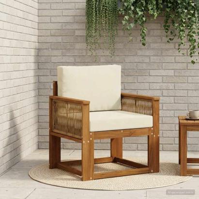 Canapea Medie pentru Exterior Lemn Solid de Acacia natural GartenMobel Dekor
