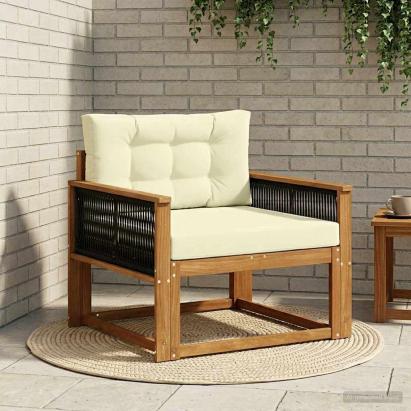 Canapea Medie pentru Exterior Lemn Solid de Acacia natural GartenMobel Dekor