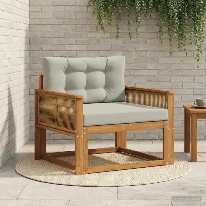 Canapea Medie pentru Exterior Lemn Solid de Acacia natural GartenMobel Dekor