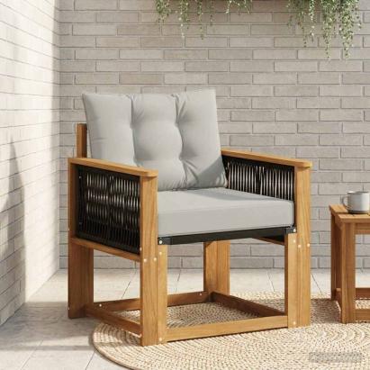 Canapea Medie pentru Exterior Lemn Solid de Acacia natural GartenMobel Dekor