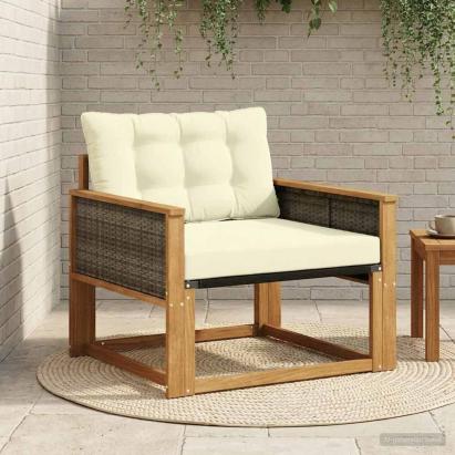 Set de canapele de exterior Lemn solid de Acacia și Textilene GartenMobel Dekor