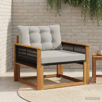 Set de canapele de exterior Lemn solid de Acacia și Textilene GartenMobel Dekor