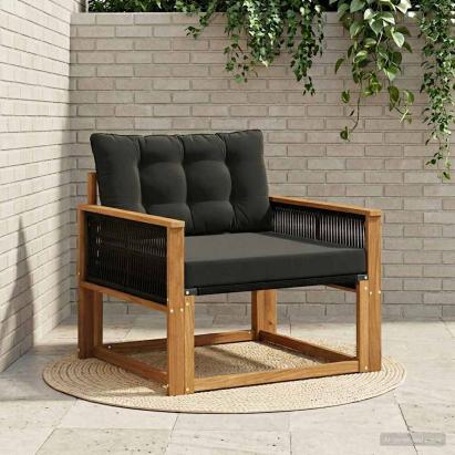 Set de canapele de exterior Lemn solid de Acacia și Textilene GartenMobel Dekor