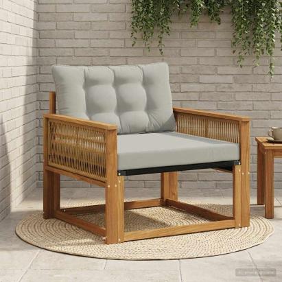 Set de canapele de exterior Lemn solid de Acacia și Textilene GartenMobel Dekor