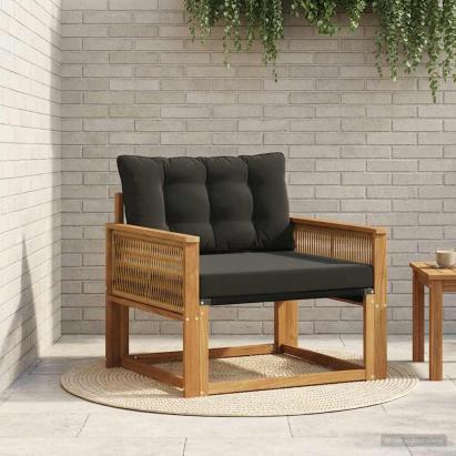 Set de canapele de exterior Lemn solid de Acacia și Textilene GartenMobel Dekor