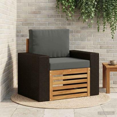Canapea Medie pentru Exterior Lemn Solid de Acacia natural GartenMobel Dekor