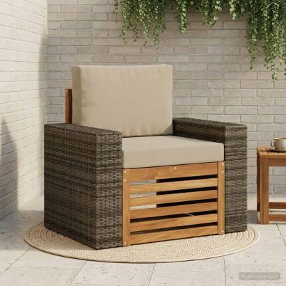 Canapea Medie pentru Exterior Lemn Solid de Acacia natural GartenMobel Dekor