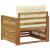 Canapea de exterior Lemn Solid de Acacia Natural și Crem GartenMobel Dekor