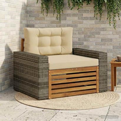 Canapea Medie pentru Exterior Lemn Solid de Acacia natural GartenMobel Dekor