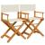 Scaune director pliante, 2 buc., alb crem, material textil GartenMobel Dekor