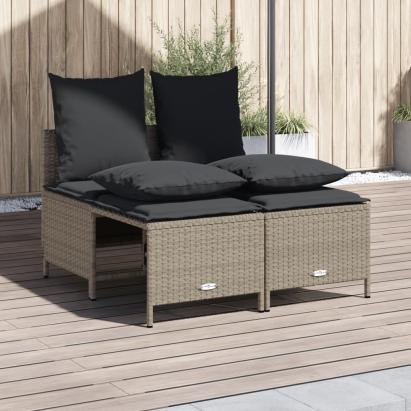 Set canapea de grădină cu perne, 4 piese, gri deschis poliratan GartenMobel Dekor