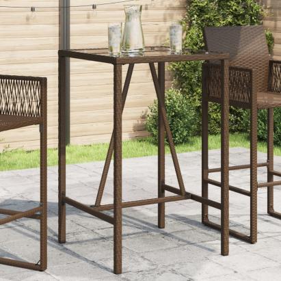 Masă de bar de exterior, maro, 70x70x110 cm, poliratan GartenMobel Dekor