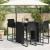 Masă bar grădină blat lemn acacia negru 105x80x110 cm poliratan GartenMobel Dekor