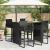Masă bar grădină blat lemn acacia negru 145x80x110 cm poliratan GartenMobel Dekor