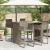 Masă bar grădină, blat lemn acacia, gri 145x80x110 cm poliratan GartenMobel Dekor