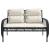 Set mobilier de grădină cu perne, 4 piese, negru, poliratan GartenMobel Dekor