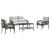 Set mobilier de grădină cu perne, 4 piese, negru, poliratan GartenMobel Dekor
