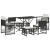 Set mobilier de grădină cu perne, 7 piese, negru, poliratan GartenMobel Dekor