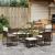 Set mobilier de grădină cu perne, 7 piese, maro, poliratan GartenMobel Dekor