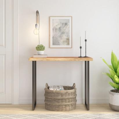 Blat masă 80x40x2,5 cm dreptunghiular lemn acacia margine vie GartenMobel Dekor