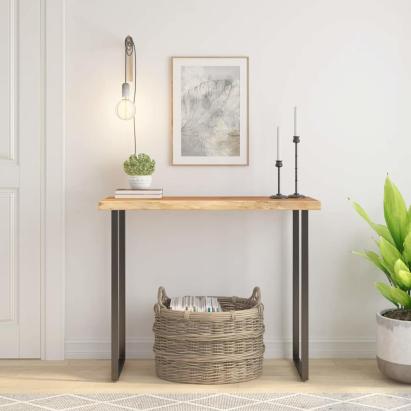 Blat masă 80x40x3,8 cm dreptunghiular lemn acacia margine vie GartenMobel Dekor