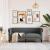 Canapea Chesterfield cu 2 locuri, gri închis, material textil GartenMobel Dekor
