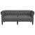 Canapea Chesterfield cu 2 locuri, gri închis, material textil GartenMobel Dekor