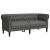 Canapea Chesterfield cu 2 locuri, gri închis, material textil GartenMobel Dekor