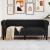 Canapea Chesterfield cu 2 locuri, negru, material textil GartenMobel Dekor