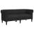 Canapea Chesterfield cu 2 locuri, negru, material textil GartenMobel Dekor