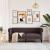 Canapea Chesterfield cu 2 locuri, maro închis, material textil GartenMobel Dekor