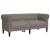 Canapea Chesterfield cu 2 locuri, gri taupe, material textil GartenMobel Dekor