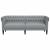 Canapea Chesterfield cu 3 locuri, gri deschis, material textil GartenMobel Dekor