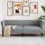 Canapea Chesterfield cu 3 locuri, gri deschis, material textil GartenMobel Dekor