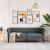 Canapea Chesterfield cu 3 locuri, gri închis, material textil GartenMobel Dekor