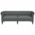 Canapea Chesterfield cu 3 locuri, gri închis, material textil GartenMobel Dekor