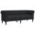 Canapea Chesterfield cu 3 locuri, negru, material textil GartenMobel Dekor
