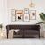 Canapea Chesterfield cu 3 locuri, maro închis, material textil GartenMobel Dekor