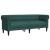 Canapea Chesterfield cu 3 locuri, verde închis, material textil GartenMobel Dekor
